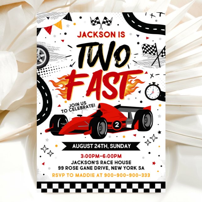 Two Fast Birthday Invitation, Race Car Invitation (Créateur téléchargé)