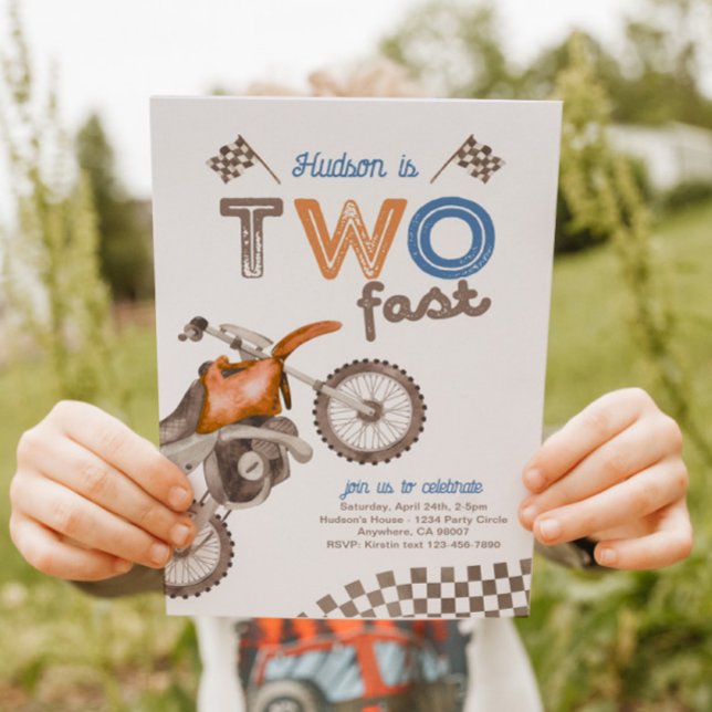 Two Fast Dirt Bike Invitation (Créateur téléchargé)