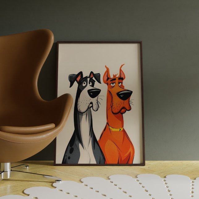 Two Great Danes Wall Art Poster Print (Créateur téléchargé)