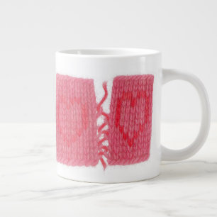 TWO HEARTS KNIT Grand Mug Blanc