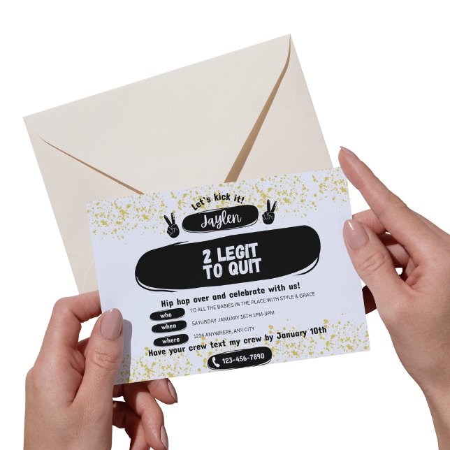 Two Legit to Quit 2nd Birthday Invitation (Créateur téléchargé)