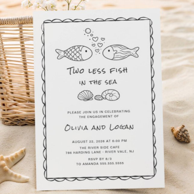 Two Less Fish in the Sea Engagement Invitation (Créateur téléchargé)
