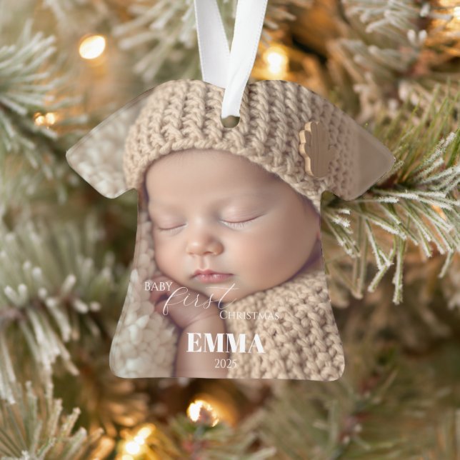 Two Photos Minimalist Baby First Christmas (Arbre)