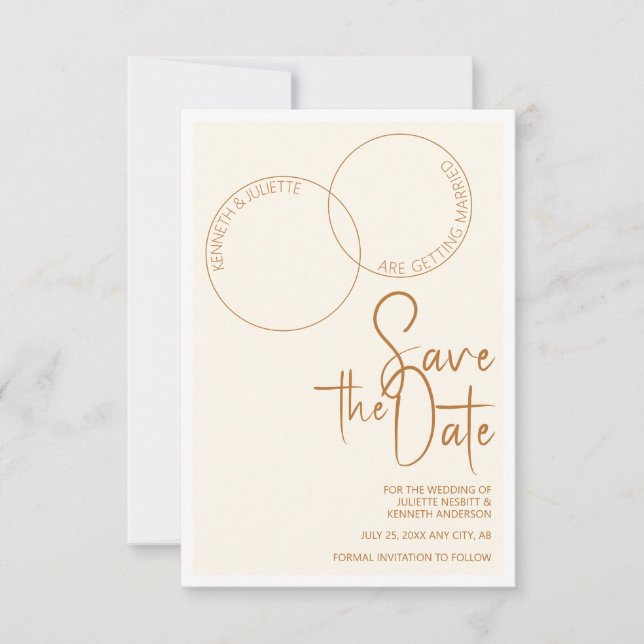 Two Rings Save The Wedding Date Invitation (Devant)