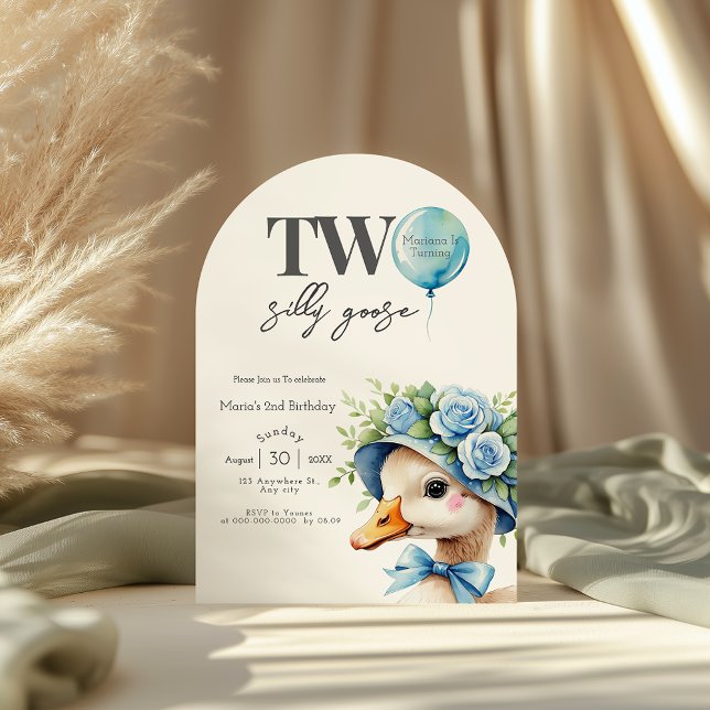 Two Silly Goose Boy 2nd Birthday  Invitation (Créateur téléchargé)