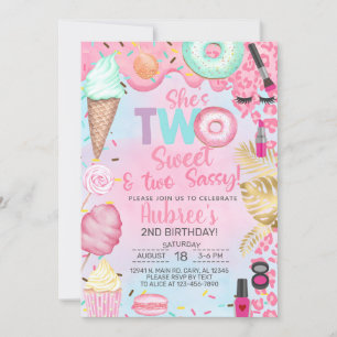 Two Sweet Two Sassy girl 2e invitation anniversair