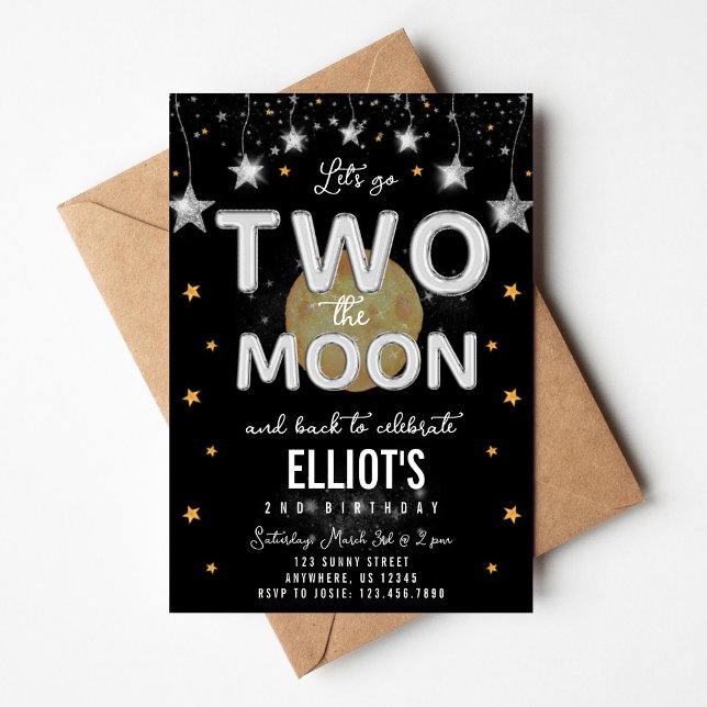 Two the Moon Second Birthday Invitation (Créateur téléchargé)