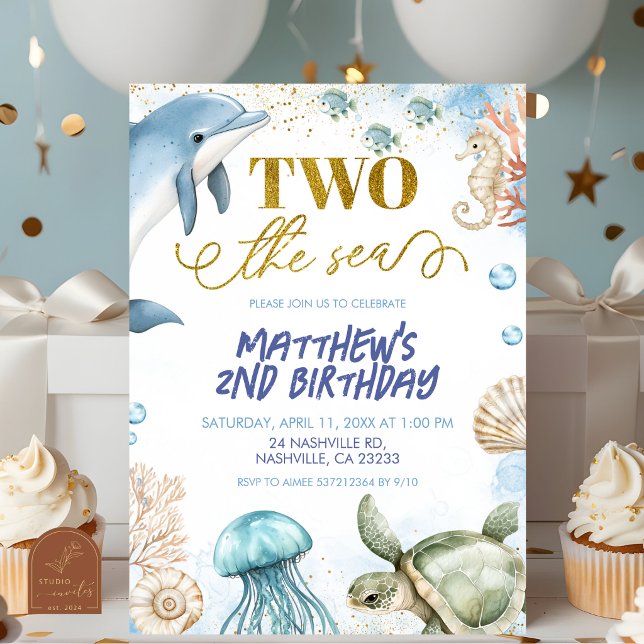 TWO the sea birthday invitation (Créateur téléchargé)