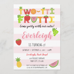 Two-tti Frutti - invitation fruitée d'anniversaire