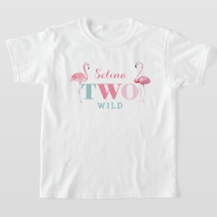 TWO Wild Flamant rose 2e anniversaire T-shirt fêt