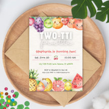 Twotti Frutti 2e Invitation d'anniversaire