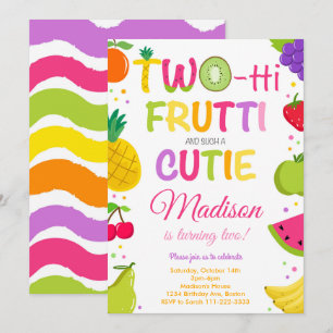 Twotti Frutti Cutie 2e Invitation anniversaire