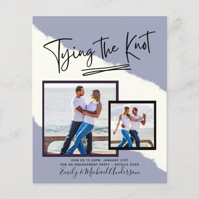 Tying The Knot - Photo Engagement Party Invitation (Devant)
