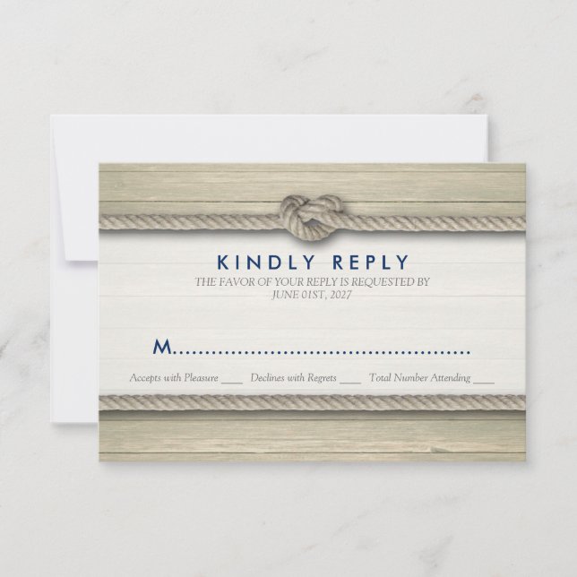 Tying The Knot Rustic Beach Wedding RSVP (Devant)
