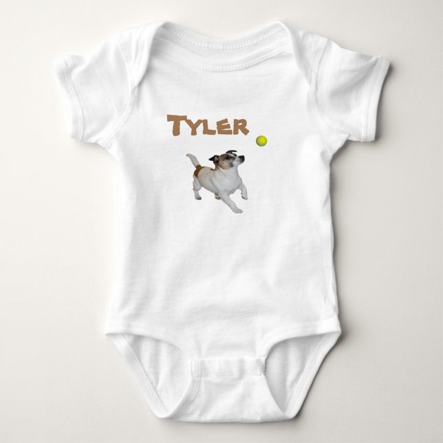 Tyler Nom Avec Fox Terrier, Body Bébé (Devant)