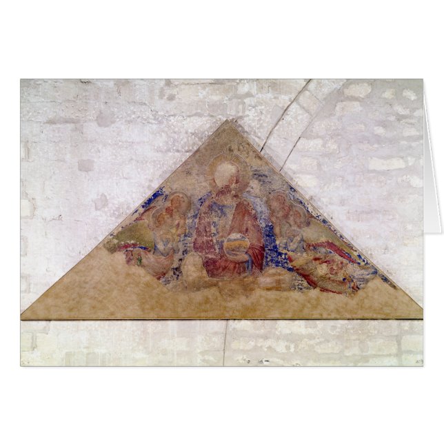 Tympan dépeignant la bénédiction de sauveur, 1341 (Devant horizontal)