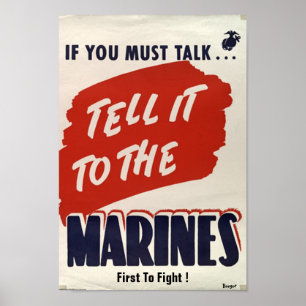 Type affiche "Marine Corps " de 2ÈME GUERRE