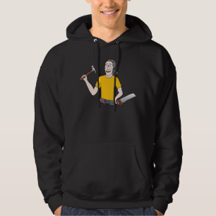 Type avec un sweat - shirt à capuche de marteau