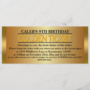 TYPE DE BILLET D'OR Invitation à une fête d'annive