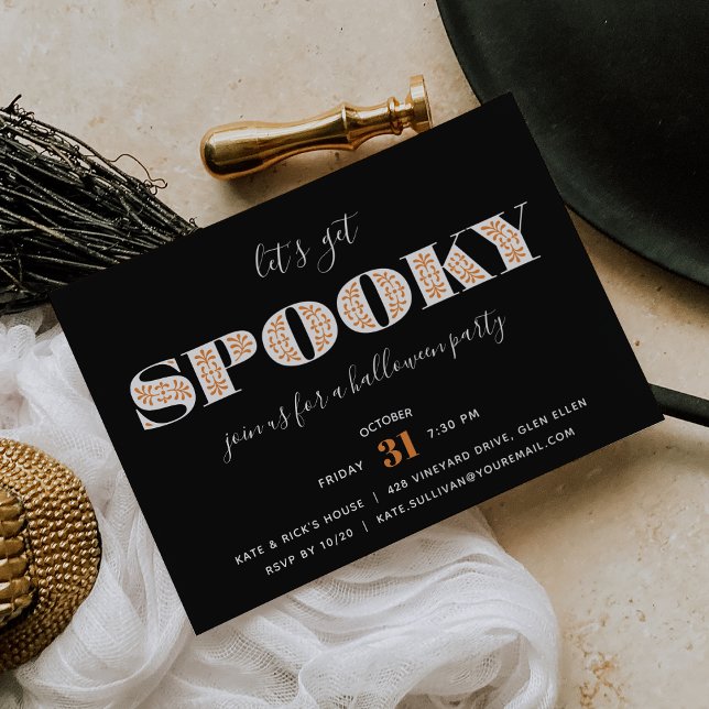 Type éffrayant | Invitation de la fête d'Halloween (Créateur téléchargé)