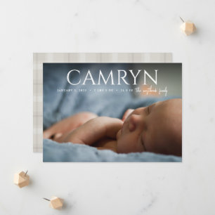 Type Gras Bébé Naissance Photo Faire-part Garçon f
