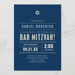 Type invitations de Mitzvah de barre grand