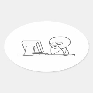 Type Meme - autocollants ovales d'ordinateur