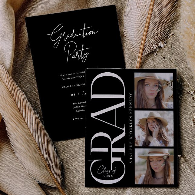 Type moderne Graduation Party Photo Invitation Car (Créateur téléchargé)