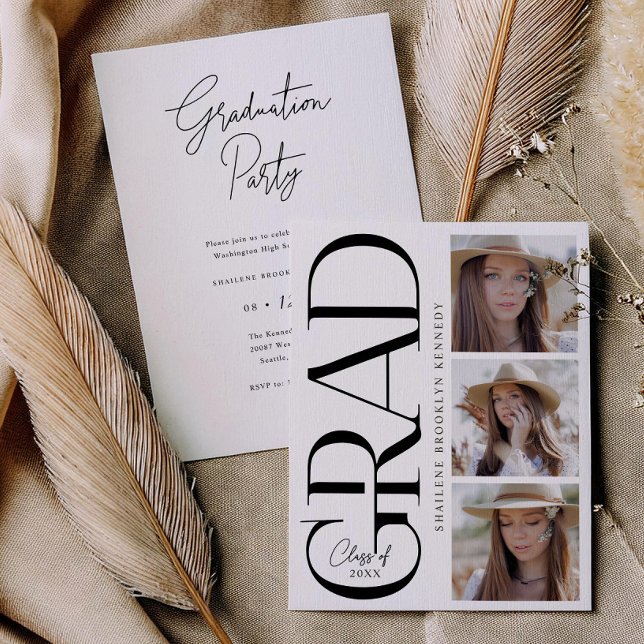 Type moderne Graduation Party Photo Invitation Car (Créateur téléchargé)