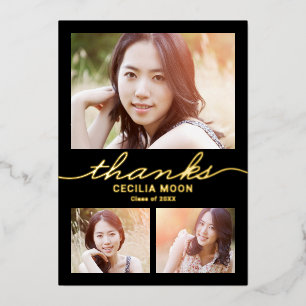 Type opulent Carte de remerciements photo de la gr