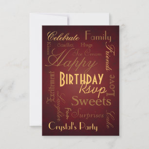 Type Savvy Red Anniversaire Rsvp Invitation