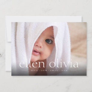 Type simple Bébé Fille Naissance Photo Faire-part