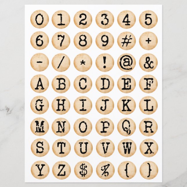 Typewriter ornamental old letters collage (Devant)