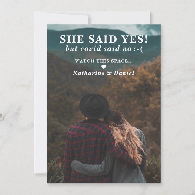 Typografy Wedding Postponement Save The Date (Devant)