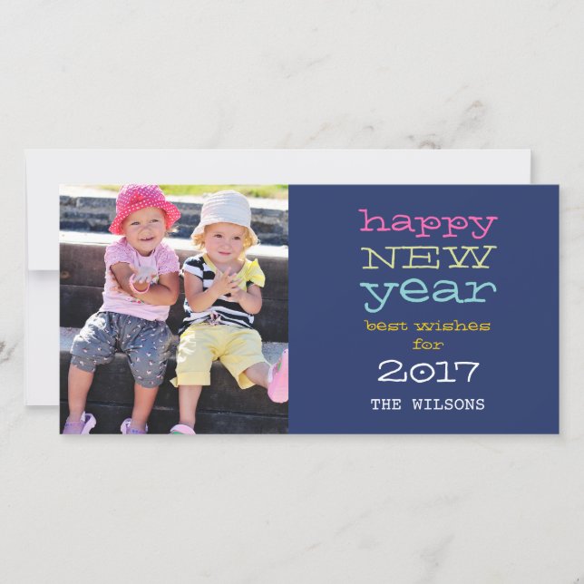 Typographie 2017 Joyeux Carte photo du Nouvel An (Devant)