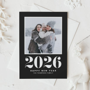 Typographie 2025 Black Happy New Year Photo