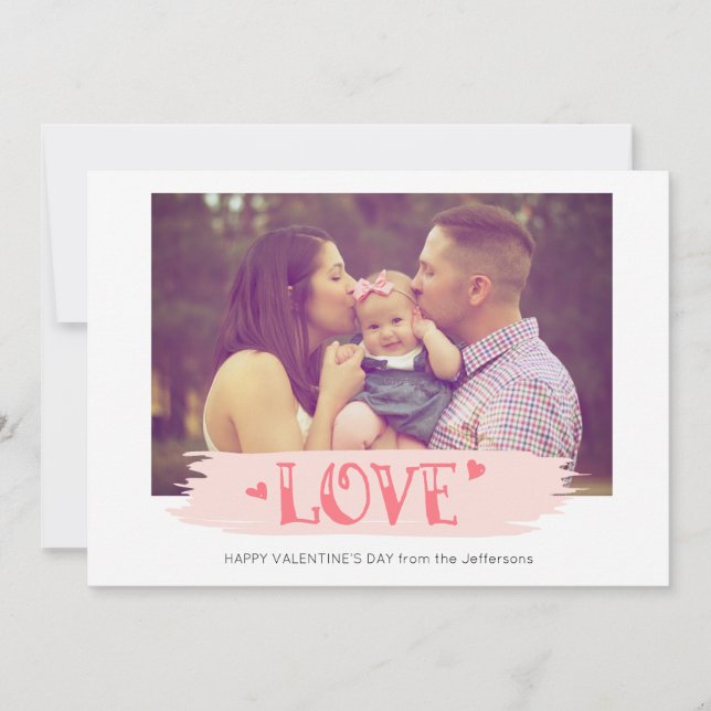 Typographie Aimer Valentines Carte photo de la jou (Devant)