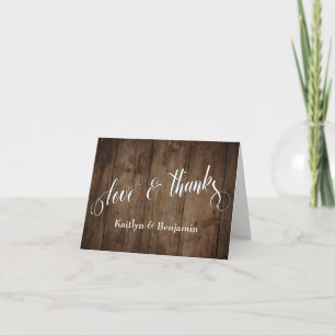 Typographie Amour & Merci Bois Rustique