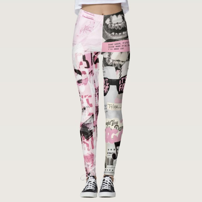 Typographie art Leggings motif d'impression 24SS m (Devant)