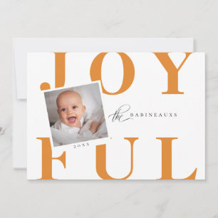 Typographie audacieuse JOYFUL Carte photo de vacan