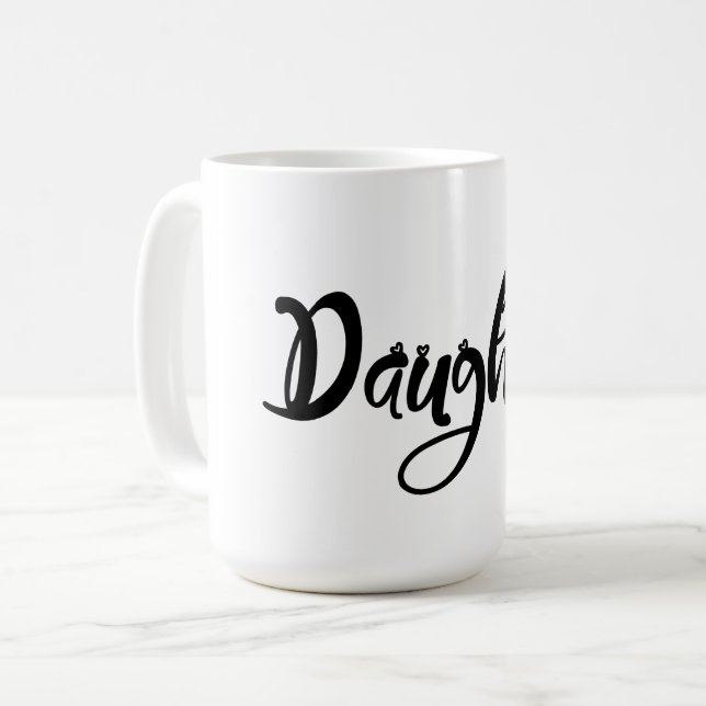 Typographie avec Coeurs mignons Fille Café Mug (Devant gauche)
