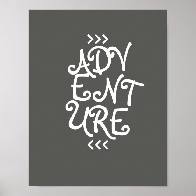 typographie aventurière fquote poster gris et blan (Devant)
