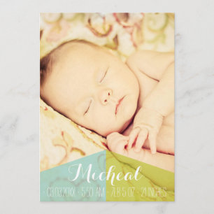 Typographie Baby Boy Carte photo Faire-part de nai