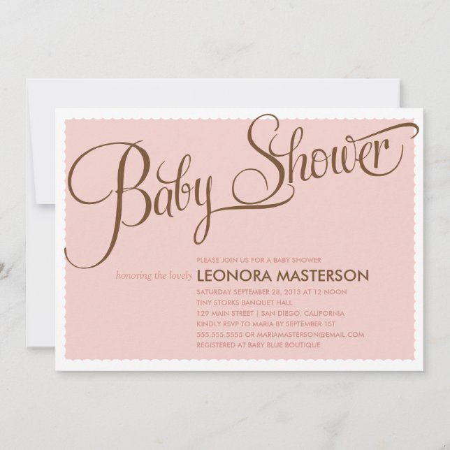 TYPOGRAPHIE BÉBÉ  | INVITATION BABY SHOWER (Devant)
