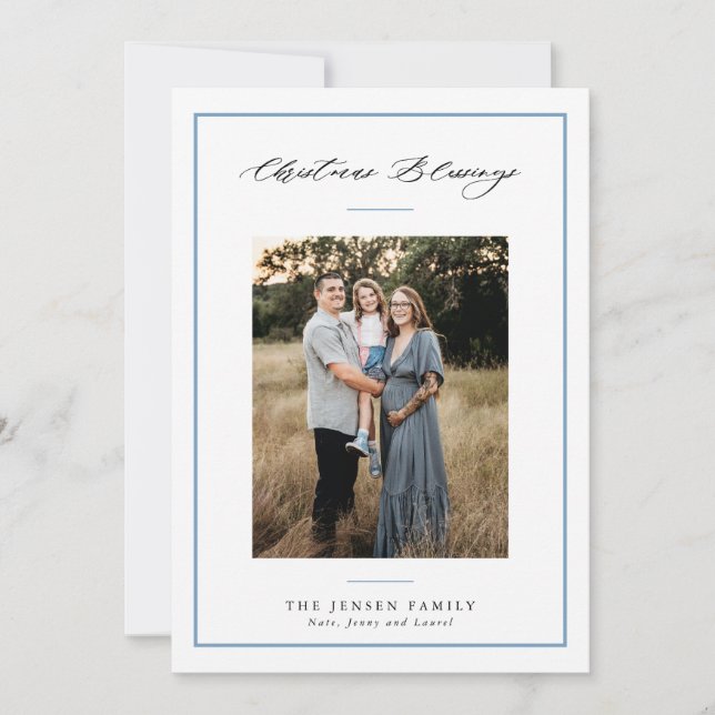 Typographie Bénédictions de Noël Carte photo de va (Devant)