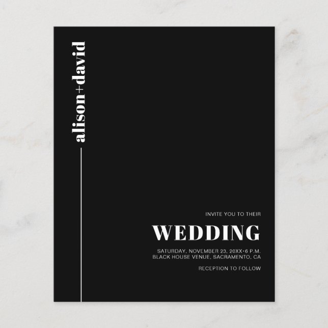 Typographie blanche Code QR faire-part de mariage  (Devant)