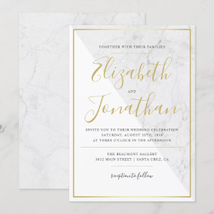 Typographie branchée Faire-part de mariage de mar