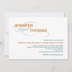 Typographie branchée Invitations de mariage modern