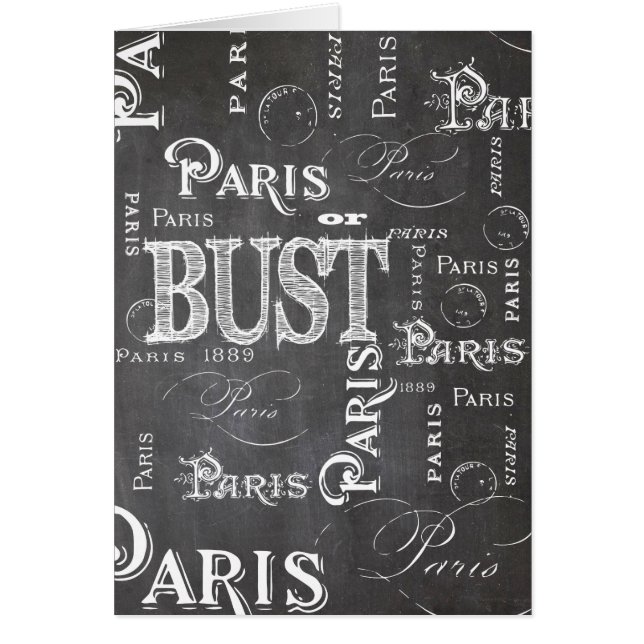 Typographie Calligraphie Paris France Tour Eiffel (Devant)