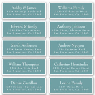 Typographie chic Mariage Turquoise Étiquette de ad